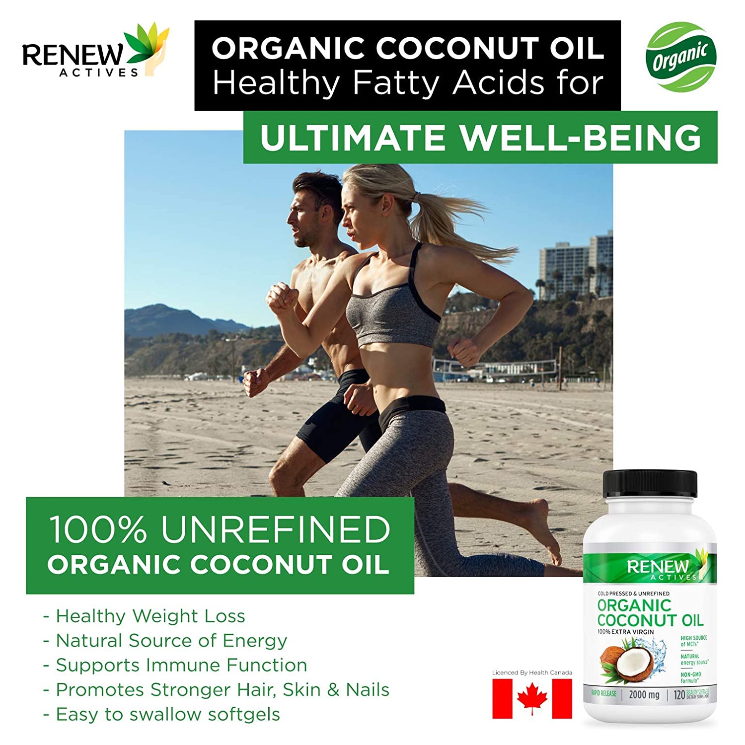 Organic Coconut Oil - 120 Capsules