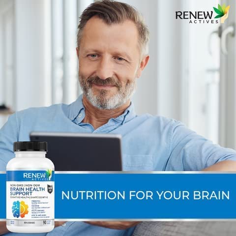 Renew Actives Natural Brain Health Support 90 Capsules  - Cognitive Health, Enhanced Memory, Healthy Brain Functions