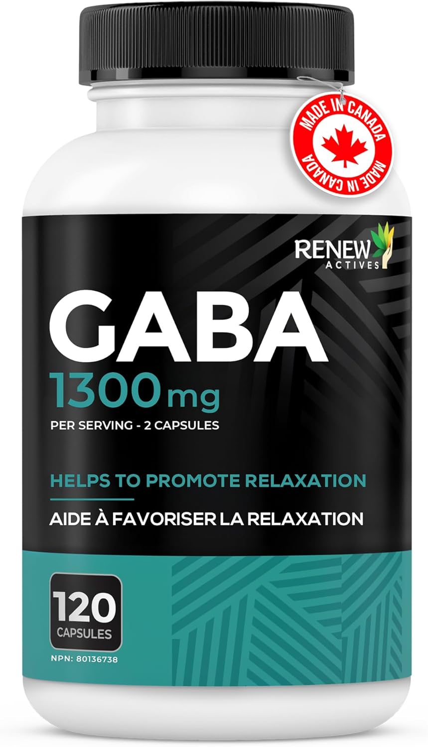 Renew Actives Gaba 1300mg – Calm, Relaxation & Sleep Support – 120 Capsules