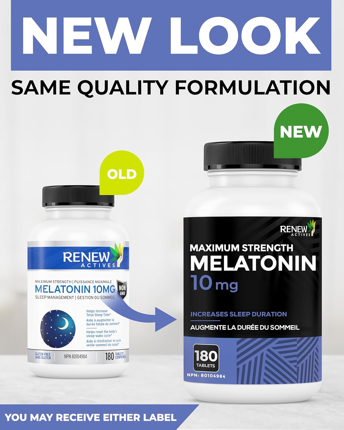 Renew Actives Melatonin with Magnesium Supplement: Magnesium Sleep Aid Vitamins with 10mg of Melatonin