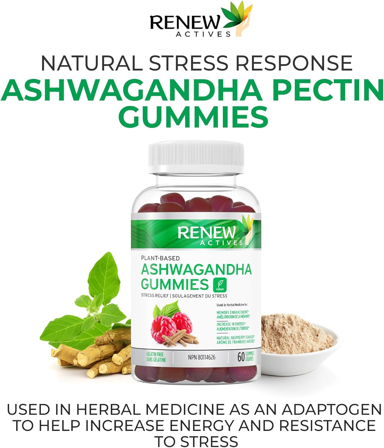 Renew Actives Ashwagandha Gummies, 1500mg, Restore Relaxation, Renew Your Energy