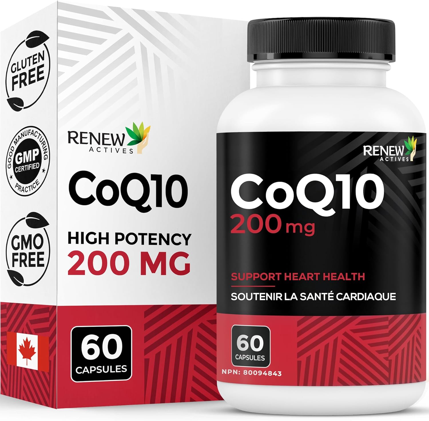 Renew Actives CoQ10 Ubiquinone Supplement 200Mg CoenzymeQ10 - for Cardiovascular,Neurological, & Immune System