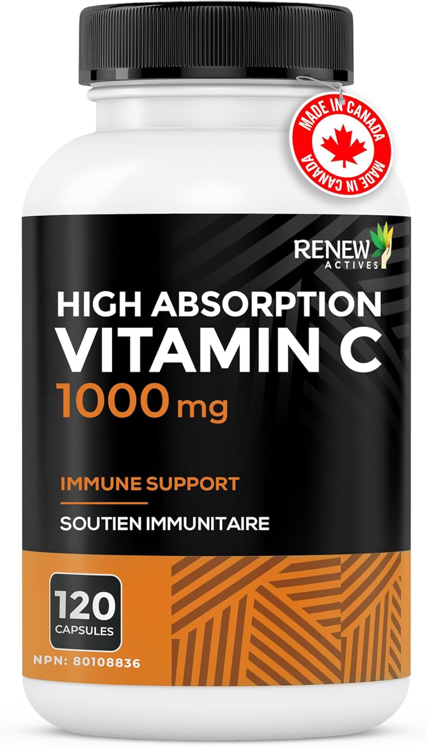 Renew Actives New Maximum Strength Vitamin C 1000MG Supplement - Antioxidant & Immune Booster