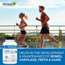 Load image into Gallery viewer, Renew Actives Maximum Strength L-Lysine 1000mg Capsules w. Zinc &amp; Vitamin C (Rare) - Collagen for Hair, Skin &amp; Nails
