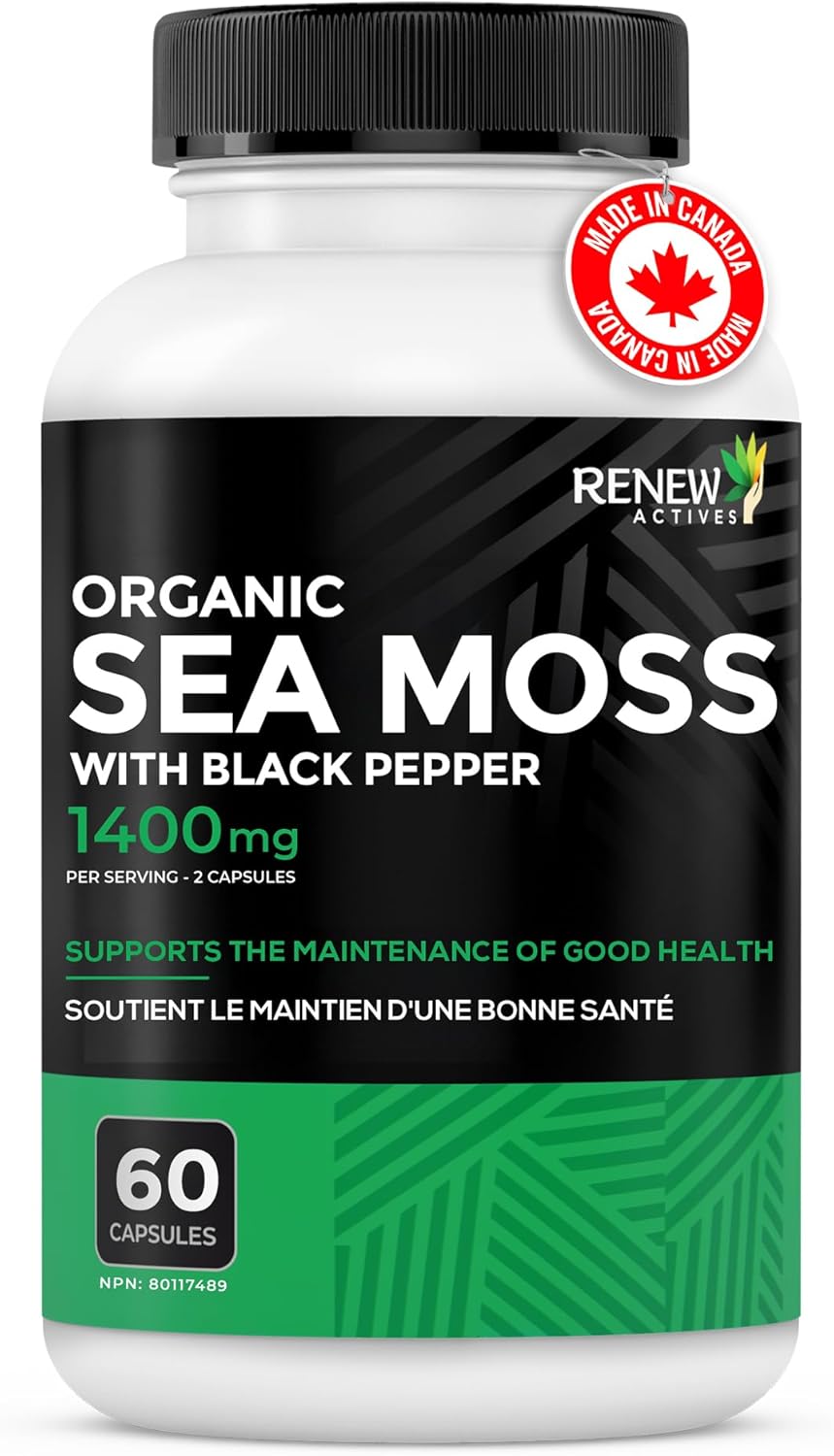 Renew Actives Sea Moss Capsules - Powerful Triple-Action Antioxidant Seamoss Pills with BioPerine®