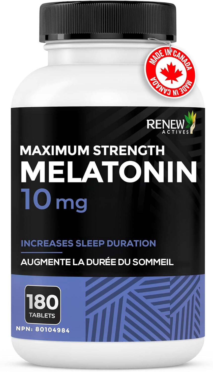 Renew Actives Melatonin with Magnesium Supplement: Magnesium Sleep Aid Vitamins with 10mg of Melatonin