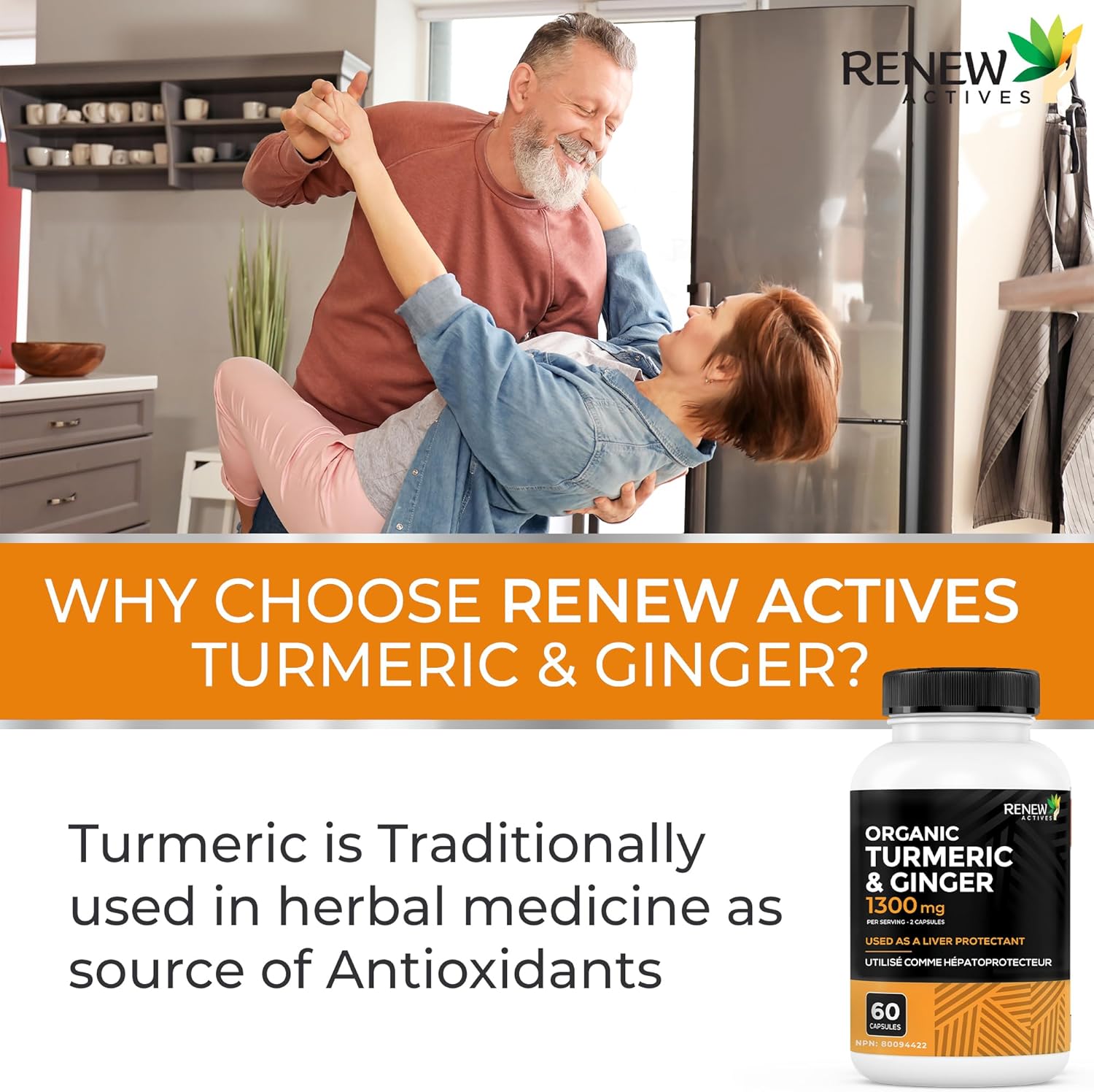 Organic Turmeric W. Ginger & Black Pepper - 60 Capsules