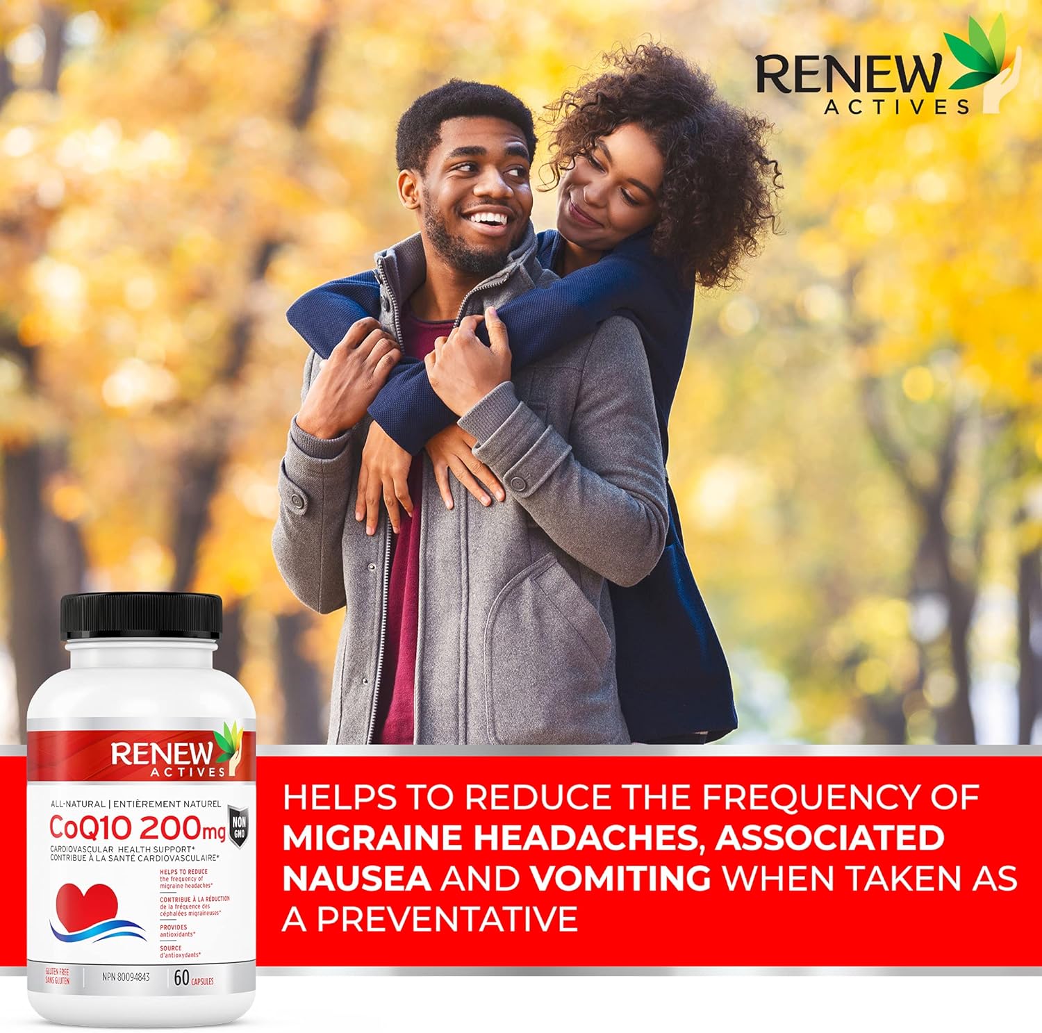 Renew Actives CoQ10 Ubiquinone Supplement 200Mg CoenzymeQ10 - for Cardiovascular,Neurological, & Immune System