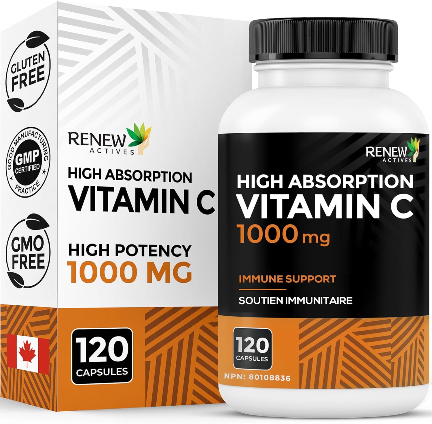 Renew Actives New Maximum Strength Vitamin C 1000MG Supplement - Antioxidant & Immune Booster
