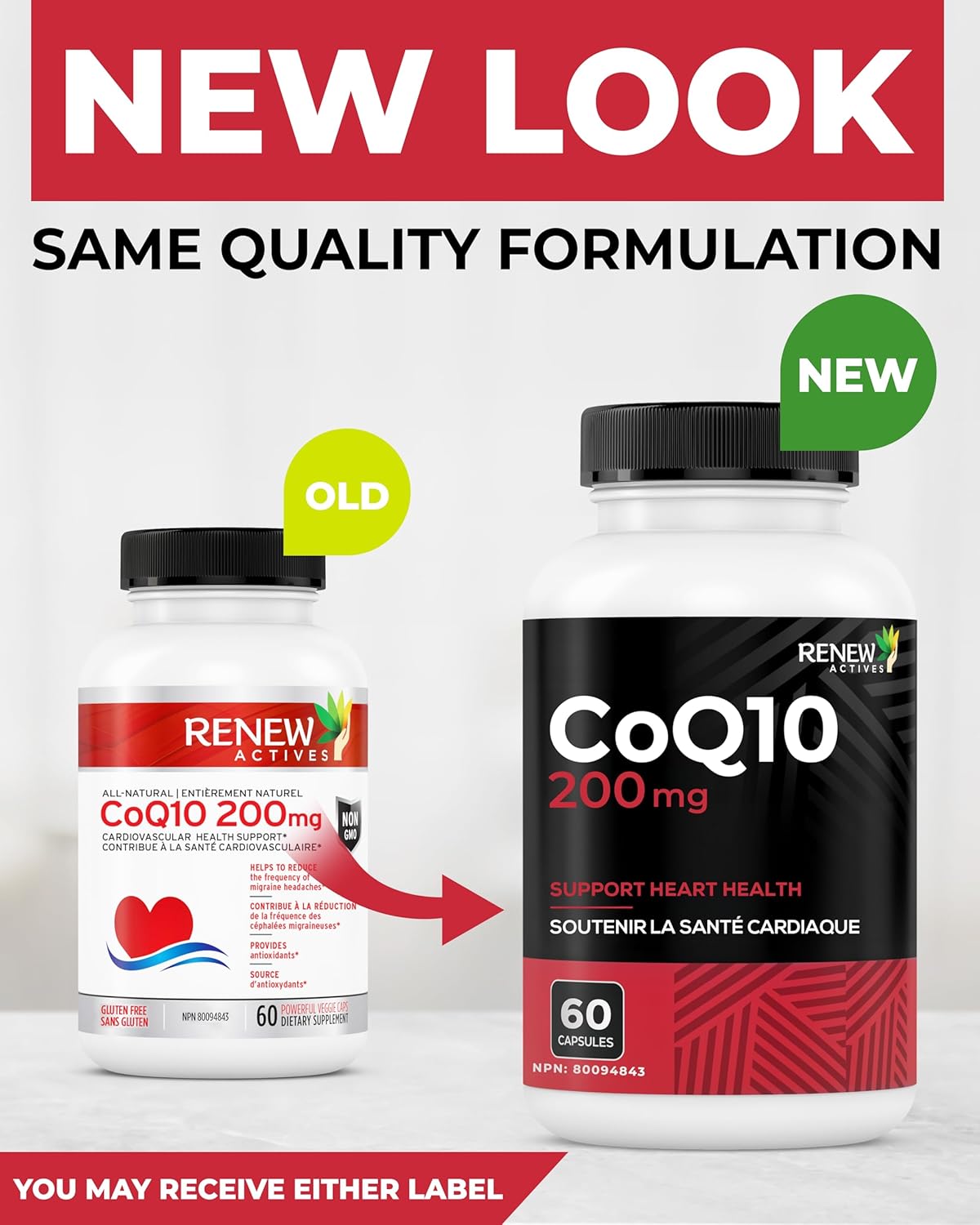Renew Actives CoQ10 Ubiquinone Supplement 200Mg CoenzymeQ10 - for Cardiovascular,Neurological, & Immune System