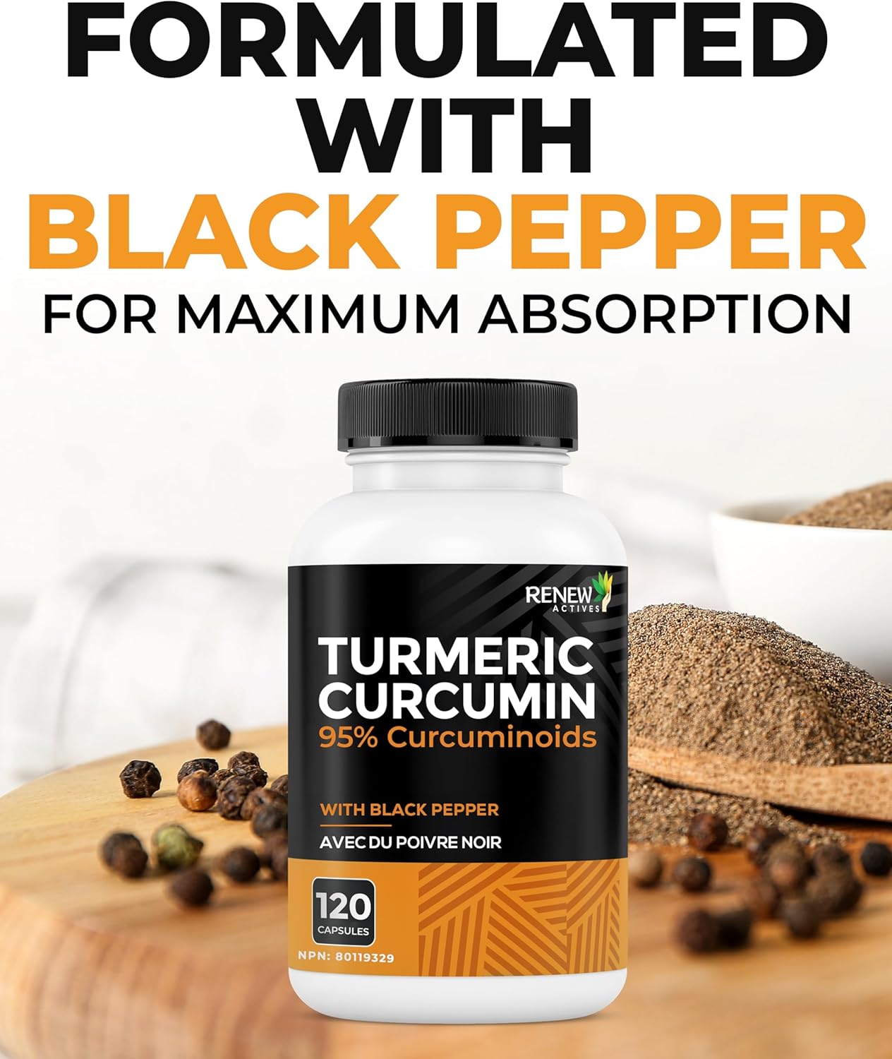 Turmeric Curcurmin & Black Pepper - 120 Capsules