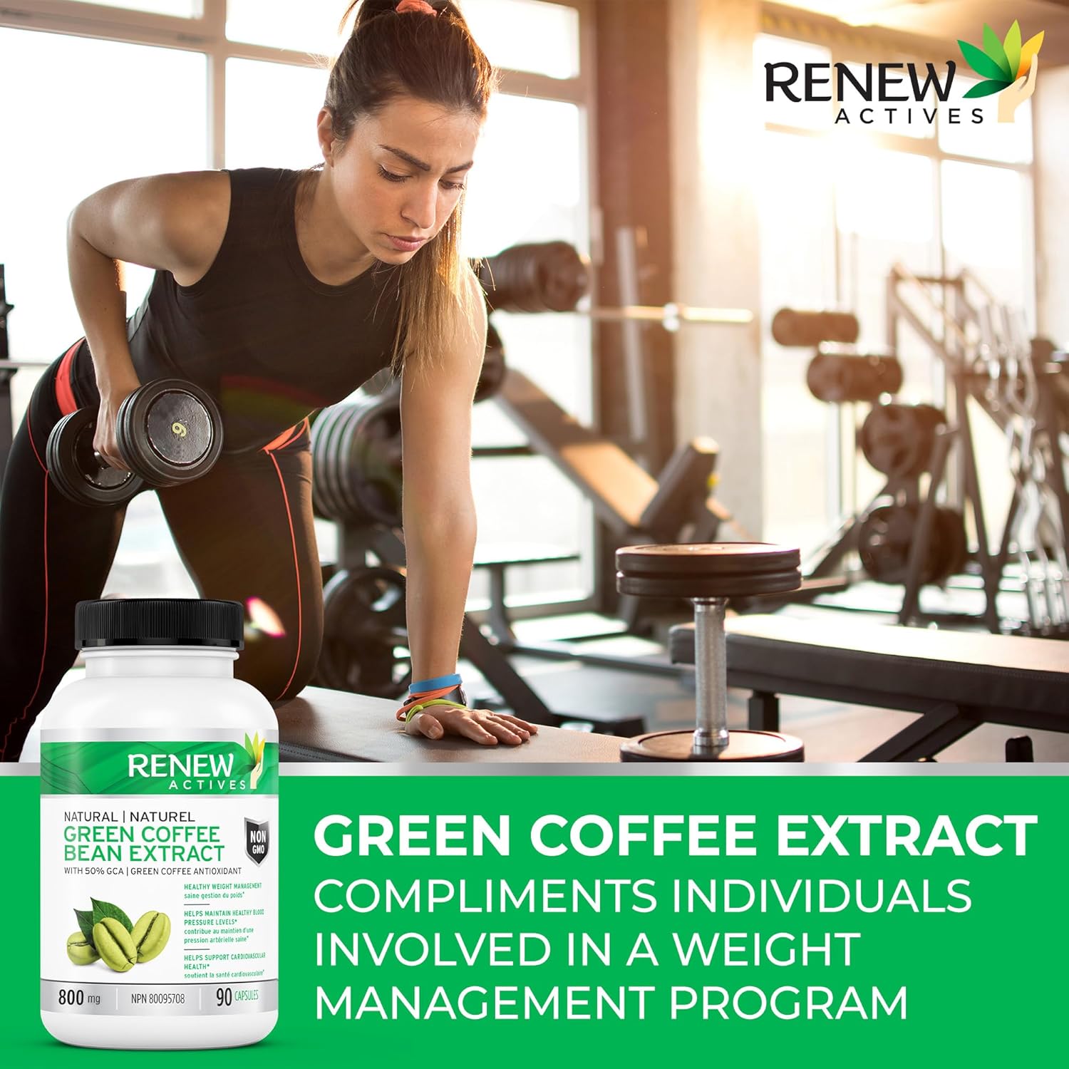 Green Coffee Bean Extract 800mg Capsules - 50% GCA to Boost Metabolism and Energy