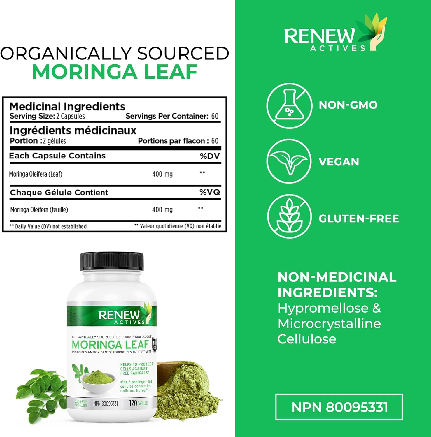 Moringa Leaf 800mg - 120 Capsules