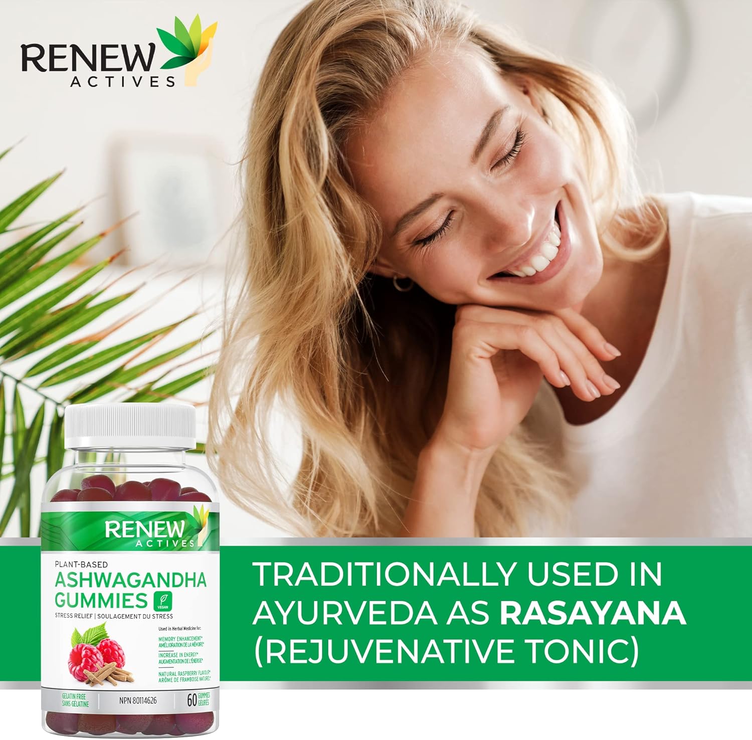 Renew Actives Ashwagandha Gummies, 1500mg, Restore Relaxation, Renew Your Energy