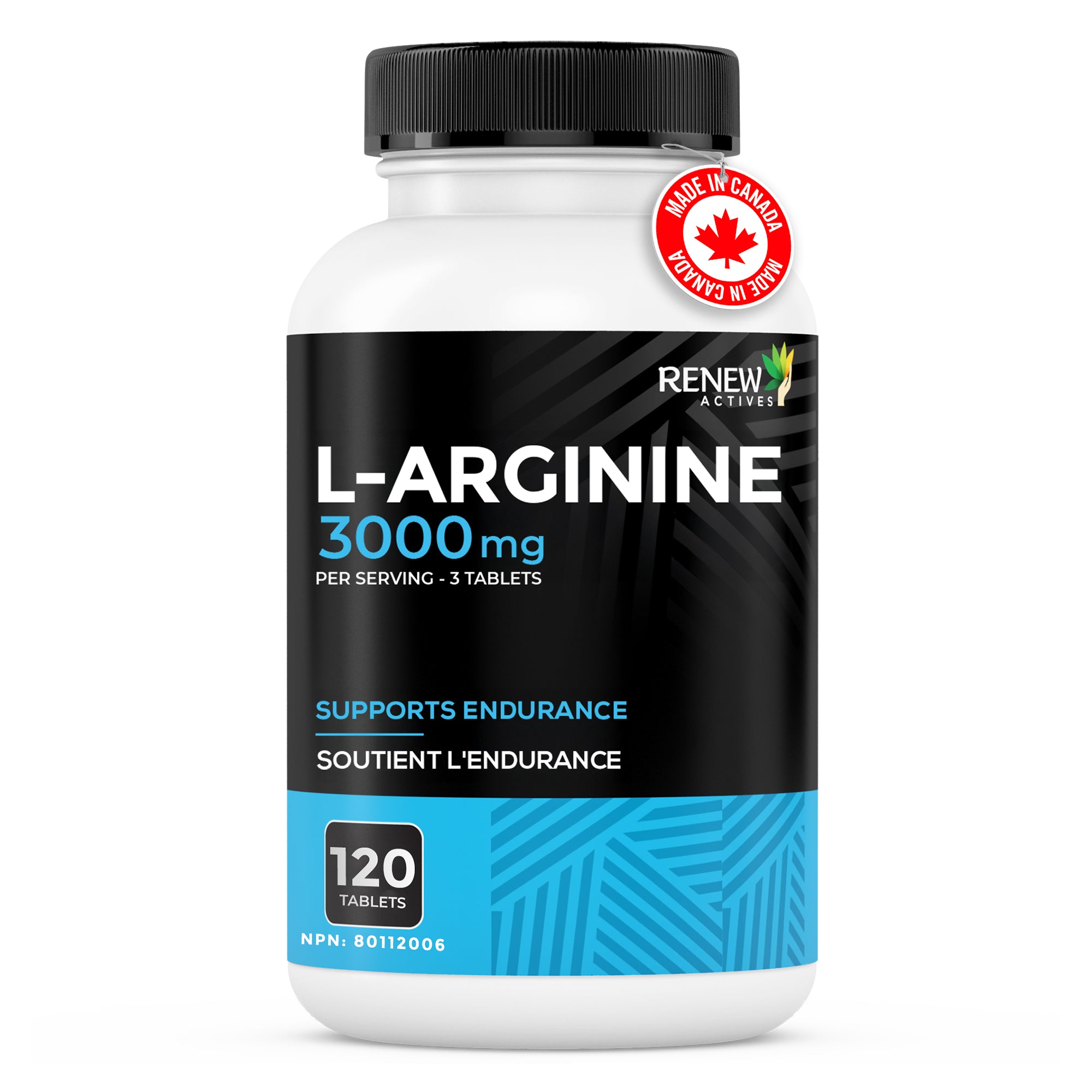 Renew Actives L-Arginine 1000mg, 120 Count, Pre Workout Amino Energy Supplement, for Muscle Recovery & Metabolism Booster