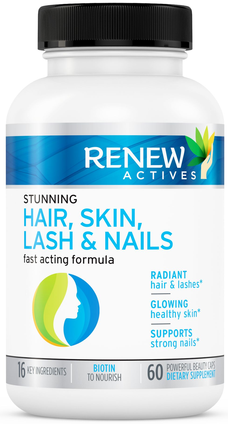 Hair Skin Lash & Nails Supplement - Promotes Longer Hair Growth, Radiant Skin & Stronger Thicker Nails!