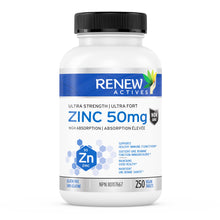 Load image into Gallery viewer, Renew Actives Zinc Supplements 50MG - for Healthy Skin, a Strong Immune System, and Enhanced Hair Growth

