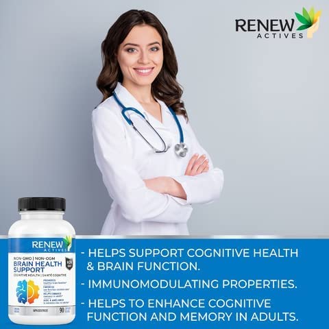 Renew Actives Natural Brain Health Support 90 Capsules  - Cognitive Health, Enhanced Memory, Healthy Brain Functions