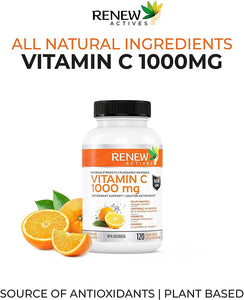 Renew Actives New Maximum Strength Vitamin C 1000MG Supplement - Antioxidant & Immune Booster
