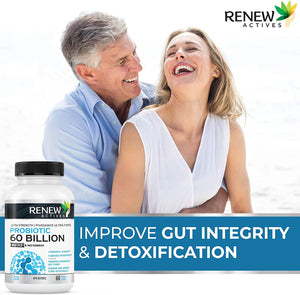 Renew Actives New Probiotics 60 Billion CFU with MAKTREK Bi-Pass Technology, for Digestive Health, Immunity