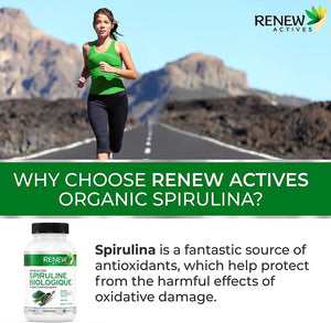 Renew Actives Maximum Strength Spirulina Tablets – Supports Immune System, Heart, Cells and Energy