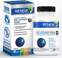 Load image into Gallery viewer, Renew Actives Melatonin 10mg – Promotes a Deeper &amp; Longer Sleep – 180 Tablets
