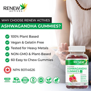 Renew Actives Ashwagandha Gummies, 1500mg, Restore Relaxation, Renew Your Energy