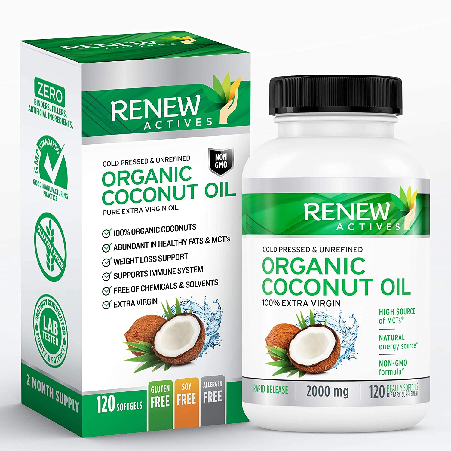 Organic Coconut Oil - 120 Capsules