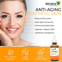 Load image into Gallery viewer, Renew Actives Vitamin C Serum – Anti-Aging Serum with Vitamin C, Hyaluronic Acid &amp; Retinol – 2 fl oz Bottle
