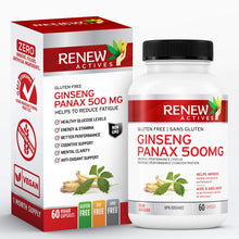 Load image into Gallery viewer, Renew Actives Panax Ginseng Supplement 500mg - Help Boost Energy, Performance &amp; Cognitive Function
