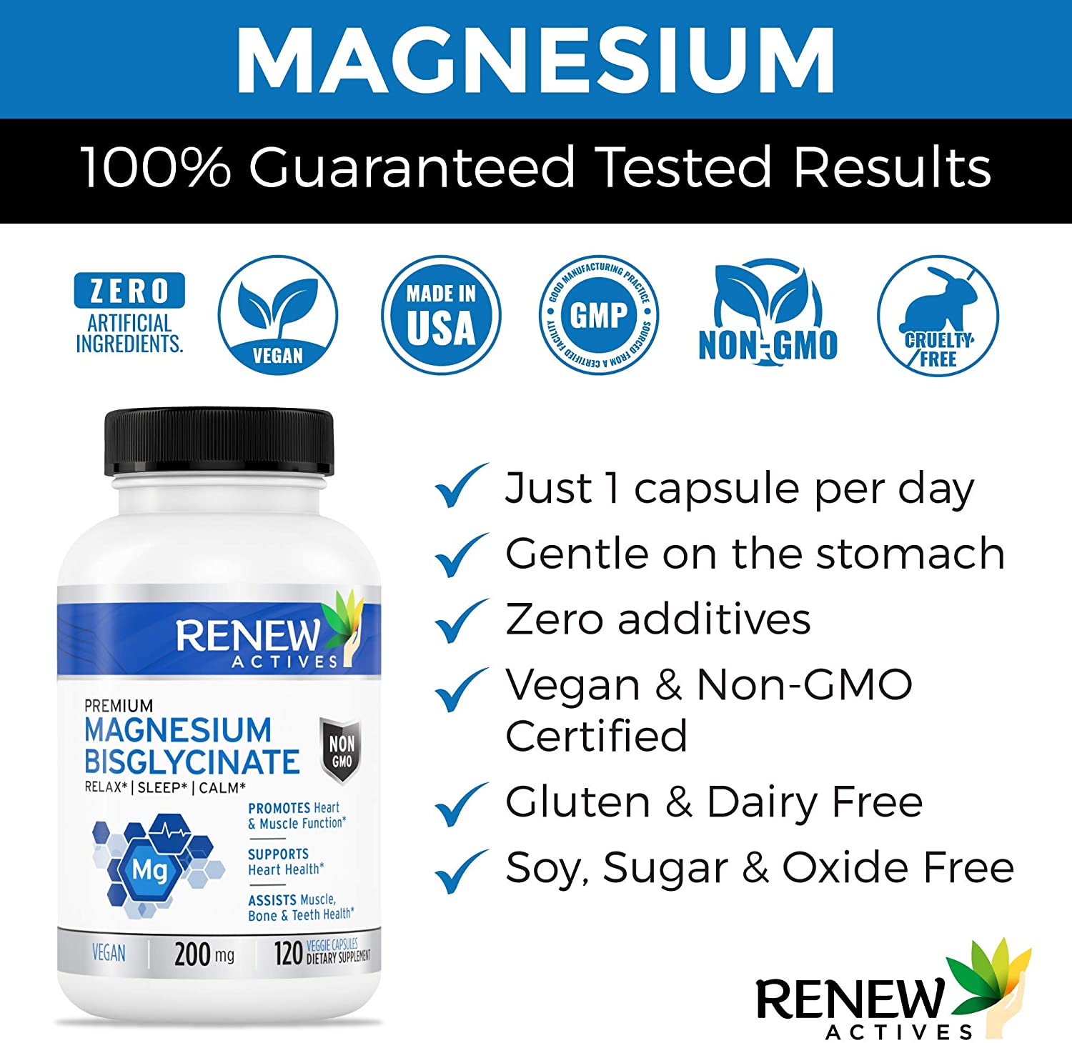 Magnesium Glycinate - 120 Capsules