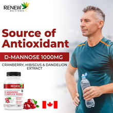 Load image into Gallery viewer, Renew Actives HIGH Potency D-Mannose &amp; Cranberry Complex 1000MG – Urinary Tract Support!
