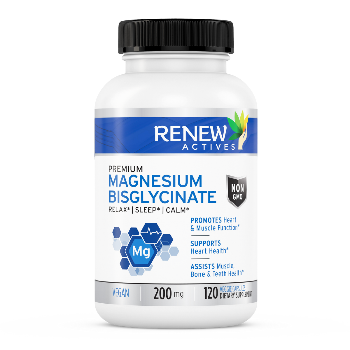 Magnesium Glycinate 120 Capsules Renew Actives US